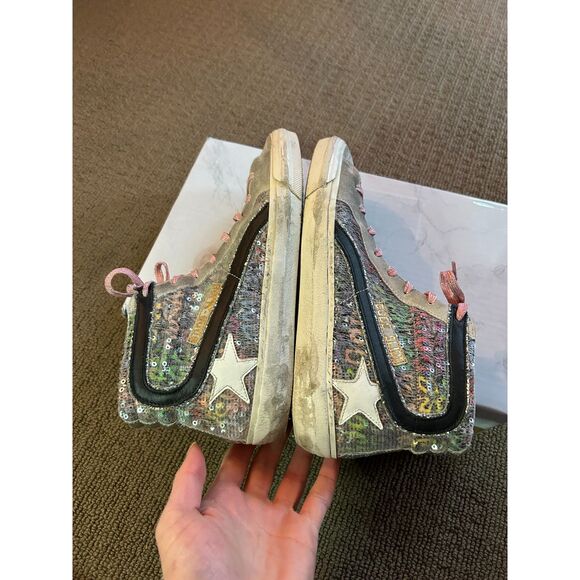 Golden Goose Slide Sneaker Multicolor All Over Sequins G34WS595.A1406 Sz 38 - Picture 3 of 14
